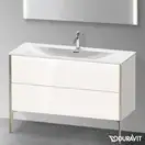 Тумба напольная под раковину Duravit XViu 121 x 48 см, белый глянцевый (XV43040B122) фото 2 Aquada.com.ua
