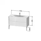 Тумба напольная под раковину Duravit XViu 121 x 48 см, чёрный глянцевый (XV43040B140) фото 3 Aquada.com.ua
