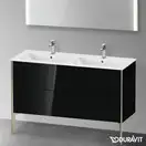 Тумба напольная под раковину Duravit XViu 128 x 48 см, чёрный глянцевый (XV44850B140) фото 2 Aquada.com.ua