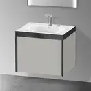 Тумба подвесная с раковиной c-bonded Duravit XViu 60 x 48 см, серый матовый (XV4609EB207P) фото 2 Aquada.com.ua