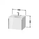 Тумба подвесная с раковиной c-bonded Duravit XViu 60 x 48 см, белый матовый (XV4609EB218P) фото 3 Aquada.com.ua