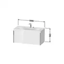 Тумба подвесная с раковиной c-bonded Duravit XViu 100 x 48 см, орех темный (XV4611EB121P) фото 2 Aquada.com.ua