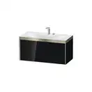 Тумба подвесная с раковиной c-bonded Duravit XViu 100 x 48 см, чёрный глянцевый (XV4611EB140P) фото 1 Aquada.com.ua