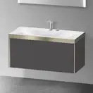 Тумба подвесная с раковиной c-bonded Duravit XViu 100 x 48 см, графит матовый (XV4611EB149P) фото 2 Aquada.com.ua