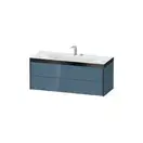 Тумба подвесная с раковиной c-bonded Duravit XViu 120 x 48 см, голубой глянцевый (XV4617EB247P) фото 1 Aquada.com.ua