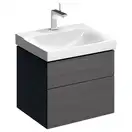 Тумба под раковину с двумя выдвижными ящиками Geberit Xeno² 580 х 462 мм, серый шпон (500.506.43.1) фото 1 Aquada.com.ua