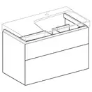 Тумба под раковину с двумя выдвижными ящиками Geberit Xeno² 880 х 462 мм, серый матовый (вырез под сифон справа) (500.516.00.1) фото 2 Aquada.com.ua