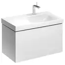 Тумба под раковину с двумя выдвижными ящиками Geberit Xeno² 880 х 462 мм, белый глянцевый (вырез под сифон справа) (500.516.01.1) фото 1 Aquada.com.ua