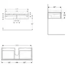 Тумба под раковину с двумя выдвижными ящиками Geberit Xeno² 1174 х 462 мм, серый шпон (500.517.43.1) фото 3 Aquada.com.ua