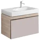 Тумба под раковину, с одним выдвижным ящиком Geberit Citterio 734 х 504 см, корпус - светлый дуб, стекло - бежевое (500.557.JI.1) фото 1 Aquada.com.ua