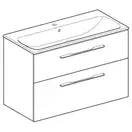 Тумба с раковиной Geberit Selnova Square slim rim 100, тёмный орех (501.246.00.1) фото 2 Aquada.com.ua