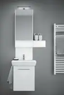 KOLO NOVA PRO шкафчик с зеркалом 80cm, левый, белый глянец (88432000) фото 3 Aquada.com.ua