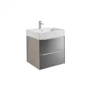 Комплект из раковины и тумбы Roca Inspira 600 х 498 х 674 мм (цвет отделки - 403 city oak / dark mirror) (A851075403) фото 1 Aquada.com.ua