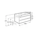 Комплект из раковины и тумбы Roca Inspira 1000 х 498 х 674 мм (цвет отделки - 403 city oak / dark mirror) (A851077403) фото 2 Aquada.com.ua