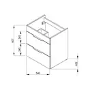 ROCA SUIT тумба 540*422*620мм с раковиной, 1 отверстие под смеситель, 2 выдвижных шкафчика, цвет белый глянец (A85118A806) фото 2 Aquada.com.ua