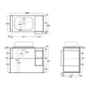 Тумба под раковину с консолью Simas Frame 105 х 57 х h72 см, ясень серый/белый матовый (FM1 Bianco Opaco) фото 3 Aquada.com.ua
