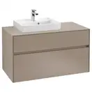 Тумба под умывальник с LED подсветкой 100 см Villeroy & Boch Collaro (Truffle Grey) умывальник слева (C014L0VG) фото 1 Aquada.com.ua