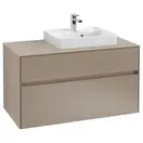 Тумба под умывальник с LED подсветкой 100 см Villeroy & Boch Collaro (Truffle Grey) умывальник слева (C015L0VG) фото 1 Aquada.com.ua