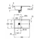 GROHE Мойка кварцевая Sink K400 (31640AP0)