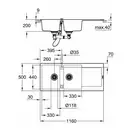 GROHE Мойка кварцевая Sink K500 двойная (31647AT0)