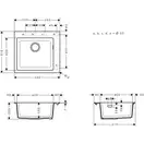 Hansgrohe S451 S510-F450 Кухонна мийка, Graphiteblack (43312170)