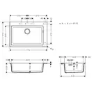 Встраиваемая кухонная мойка Hansgrohe S51 S510-F660 (цвет - чёрный графит) 660 (43313170) фото 10 Aquada.com.ua