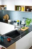 Встраиваемая кухонная мойка Hansgrohe S51 S510-F660 (цвет - чёрный графит) 660 (43313170) фото 9 Aquada.com.ua