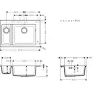 Hansgrohe S51 S510-F635 Кухонна мийка, графітово-чорна (43315170)