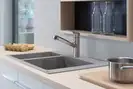 Встраиваемая кухонная мойка Hansgrohe S51 S510-F635 (цвет - серый камень) 180/450 (43315290) фото 4 Aquada.com.ua