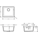Hansgrohe S510-U450 Мийка кухонна під стільницю, Stonegrey (43431290)