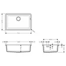 Мойка для монтажа под столешницу Hansgrohe S51 S510-U660 (цвет - серый камень) 660 (43432290) фото 2 Aquada.com.ua