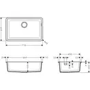 Hansgrohe S510-U660 Мийка кухонна, Stonegrey (43432290)