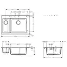 Встраиваемая кухонная мойка Hansgrohe S51 S510-U635 (цвет - серый камень) 180/450 (43433290) фото 2 Aquada.com.ua