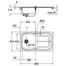Grohe Мийка для кухні 860 x 500 мм з ексцентриком, 1 чаша (31552SD0)