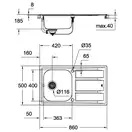 Кухонна мийка Grohe EX-2 Sink K401 (31566SD0)