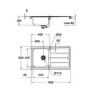 GROHE Комплект Мийка для кухні 860 x 500 мм з ексцентриком, 1 чаша + Minta Змішувач одноважільний для мийки (31573sd0) (31573SD0) фото 3 Aquada.com.ua