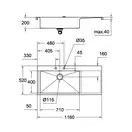 Мийка кухонна Grohe EX Sink K1000 (подвійне крило зліва) (31581SD0)