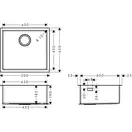 Hansgrohe S71 S719-U450 Кухонная мойка, нержавейка (43426800)