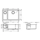 Мойка для монтажа под столешницу Hansgrohe S71 S719-U655 (цвет - нержавеющая сталь) 180/450 (43429800) фото 2 Aquada.com.ua