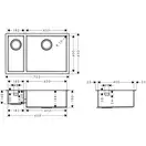 Hansgrohe S71 S719-U655 Кухонная мойка, 2 чаши, сталь (43429800)