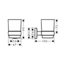 Набор аксессуаров 5-в-1 Hansgrohe Logis Universal (цвет - хром/стекло матовое) (10402020) фото 4 Aquada.com.ua