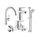 Набор смесителей для ванны 4-в-1 Grohe Bau Loop М (цвет - хром) (123225K) фото 4 Aquada.com.ua