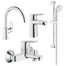 Набор смесителей для ванны 4-в-1 Grohe Bau Loop М (цвет - хром) (123225K)
