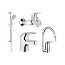 GROHE Набiр змiшувачiв для ванни та кухні EUROECO 4 в 1 (123242K) (123242K) фото 1 Aquada.com.ua