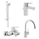 GROHE Набiр змiшувачiв Eurosmart Cosmopolitan 4 в 1, для ванни та кухні (126115MK) (126115MK) фото 1 Aquada.com.ua