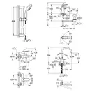 GROHE Набiр змiшувачiв Eurosmart Cosmopolitan 4 в 1, для ванни та кухні (126115MK)