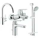 GROHE Набiр змiшувачiв Eurosmart Cosmopolitan 4 в 1, для ванни та кухні (126115MK)
