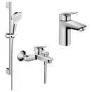 Набор смесителей для ванны 3-в-1 Hansgrohe Logis 100/Crometta (цвет - хром/белый) (10002019) фото 1 Aquada.com.ua