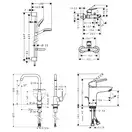 Набор смеситель для ванны и кухни 4-в-1 Hansgrohe Logis Loop/Crometta/Focus (цвет - хром) (1172019) фото 8 Aquada.com.ua