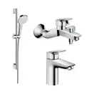 Набор смесителей для ванны 3-в-1 Hansgrohe Logis (цвет - хром) (467207) фото 1 Aquada.com.ua